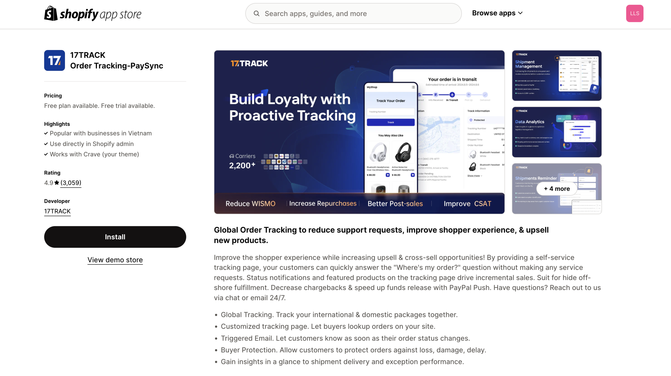 17track a best order tracking app shopify