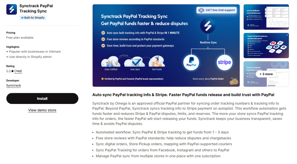 Synctrack PayPal