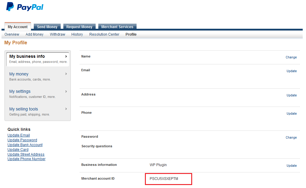 Missing PayPal Merchant ID