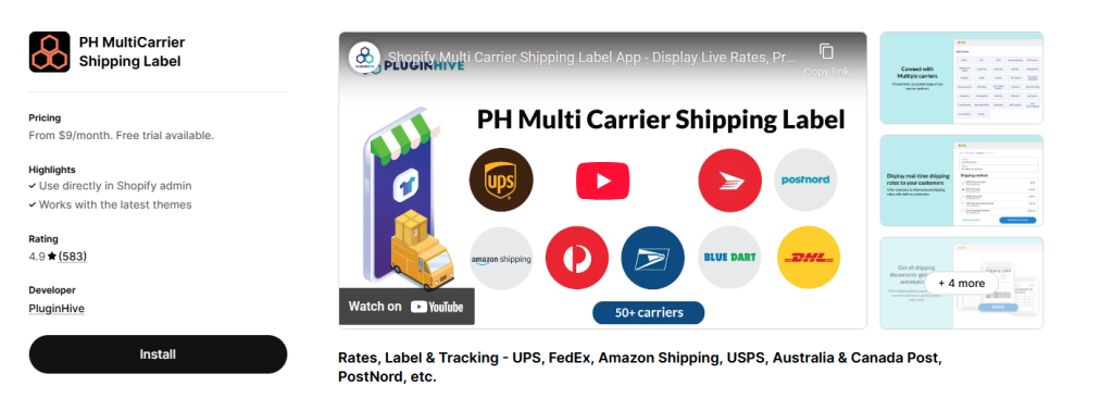 PH Multi Carrier Shipping Label