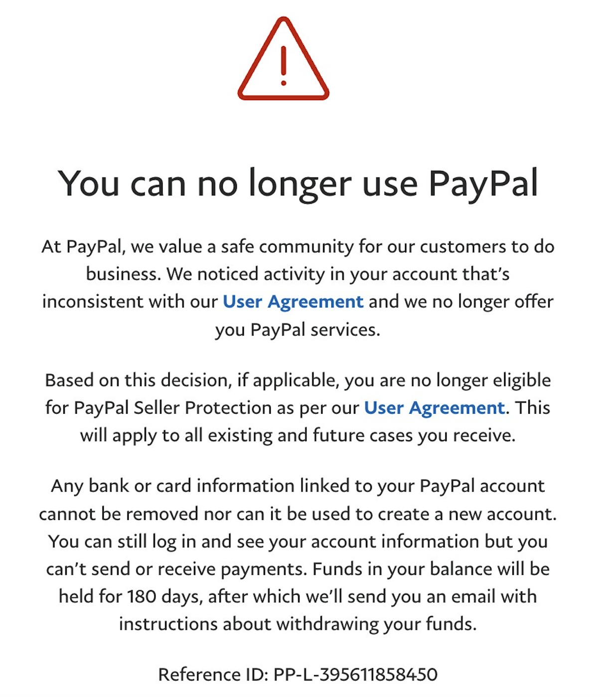 PayPal Account Suspended