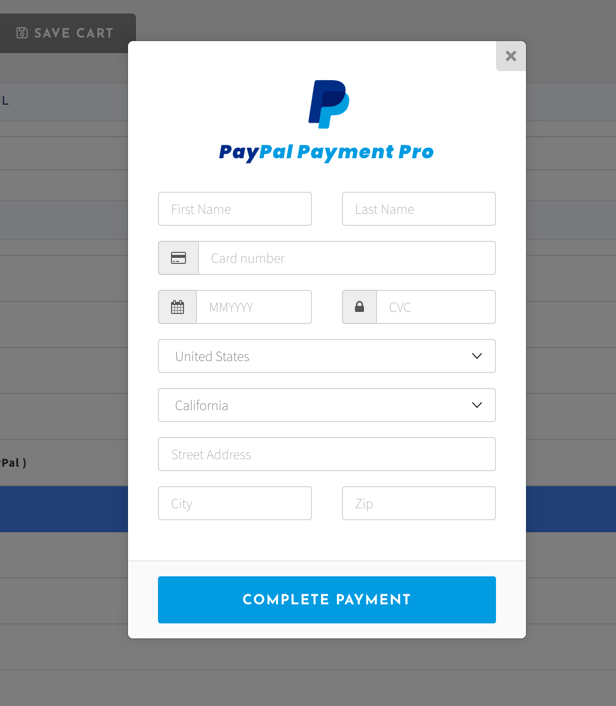 PayPal Payment Pro