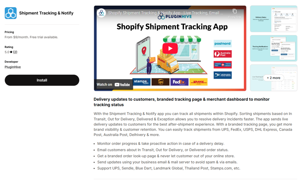 Shipment Tracking & Notify