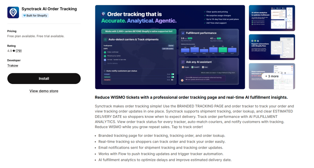 Synctrack AI Order Tracking