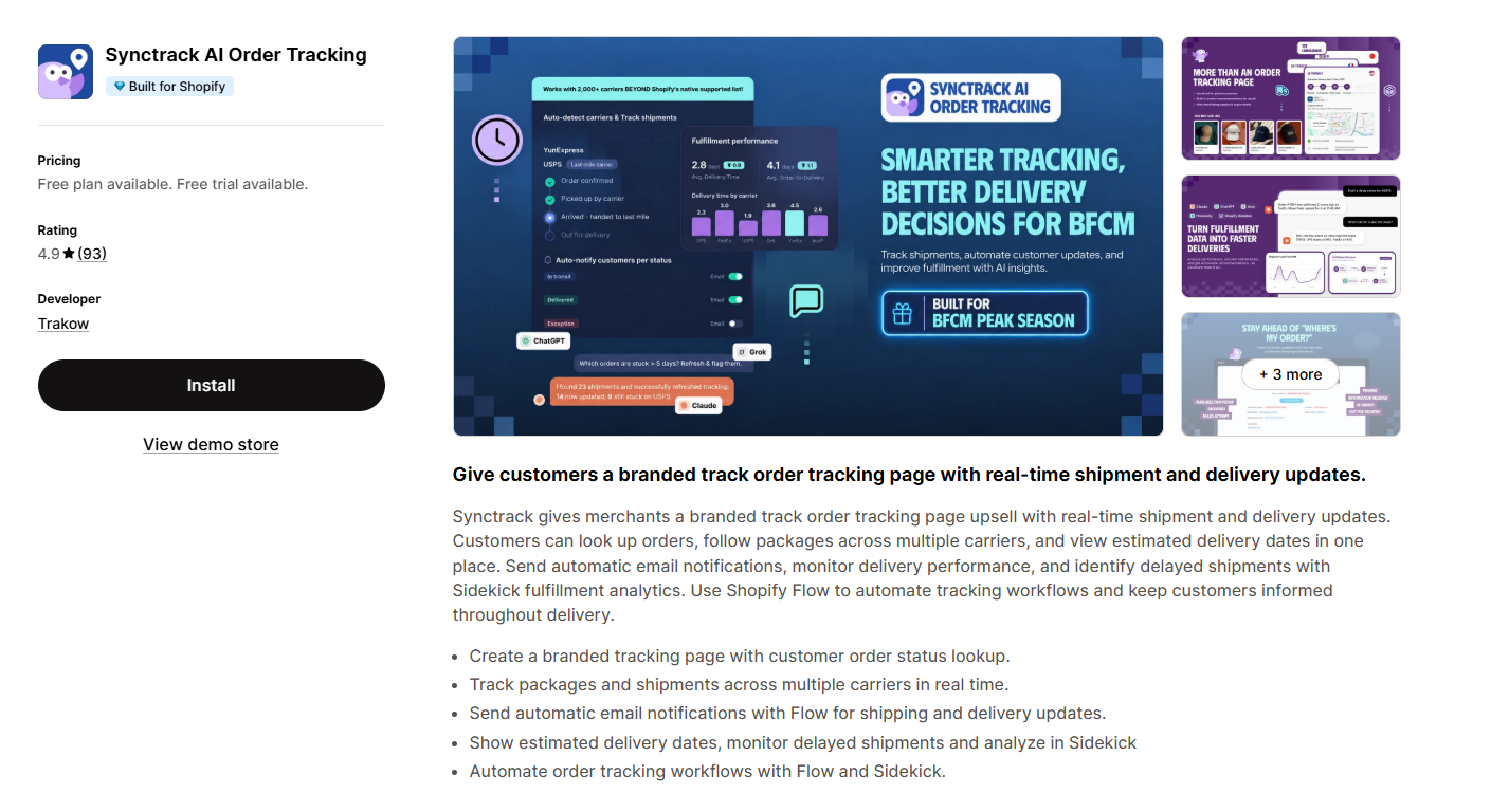 Synctrack AI Order Tracking