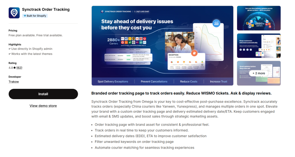 Synctrack Order Tracking
