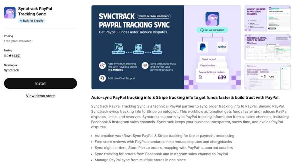 Synctrack PayPal Tracking Sync