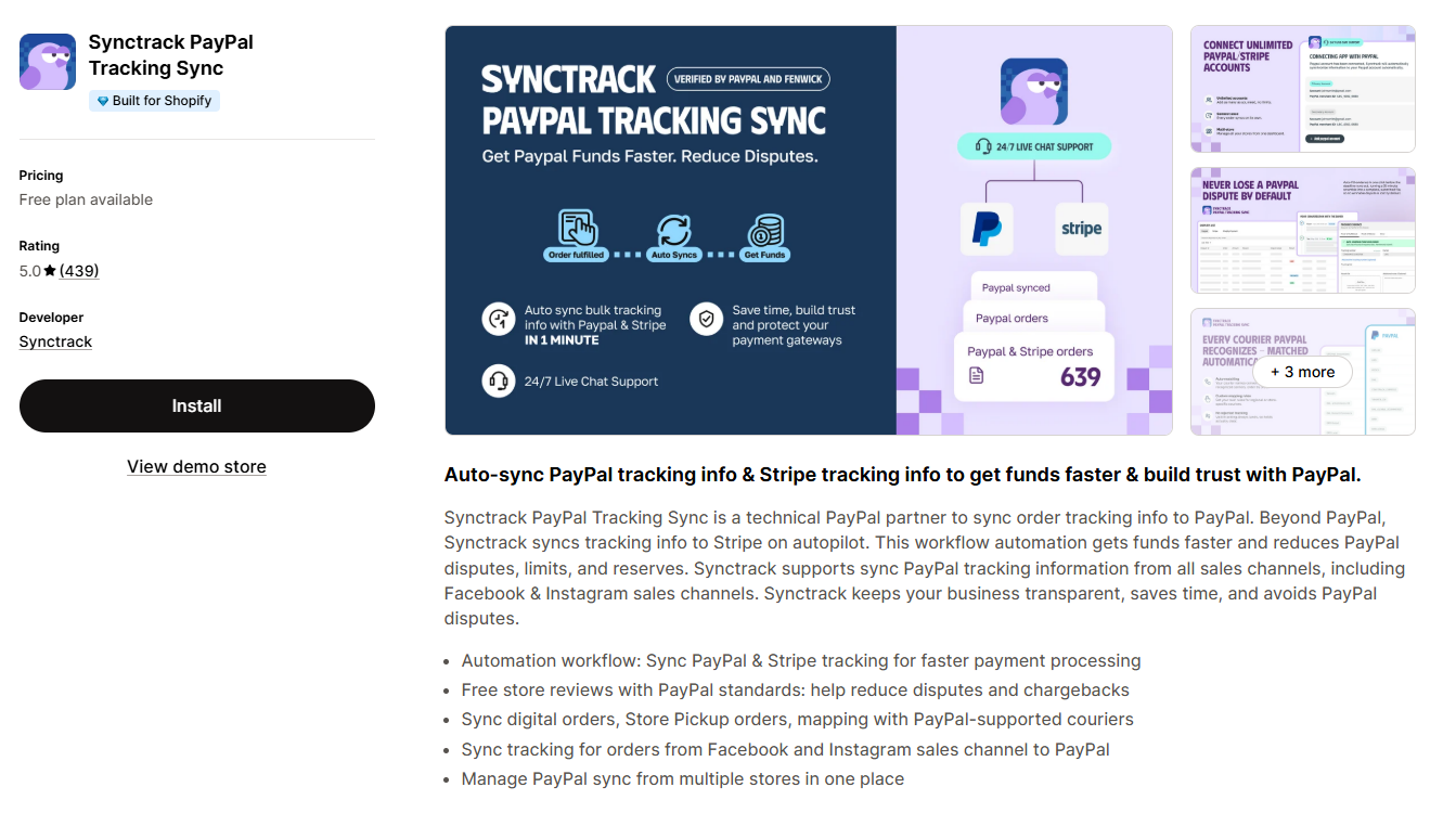 Synctrack PayPal Tracking Sync