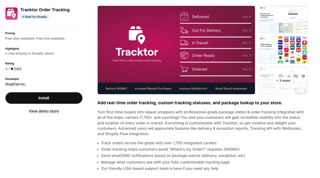 Tracktor app