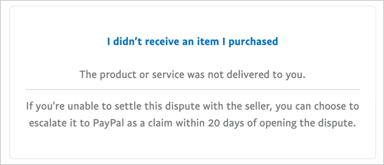 Why does PayPal dispute item not received?