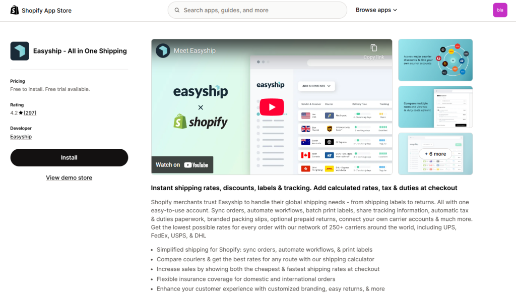 Easyship ‑ All in One Shipping