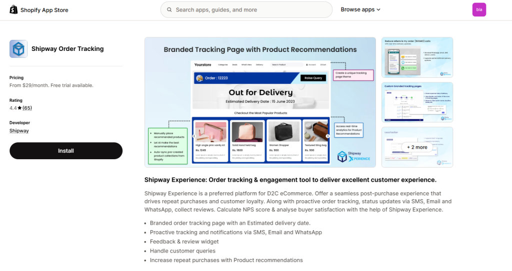 Shipway Order Tracking