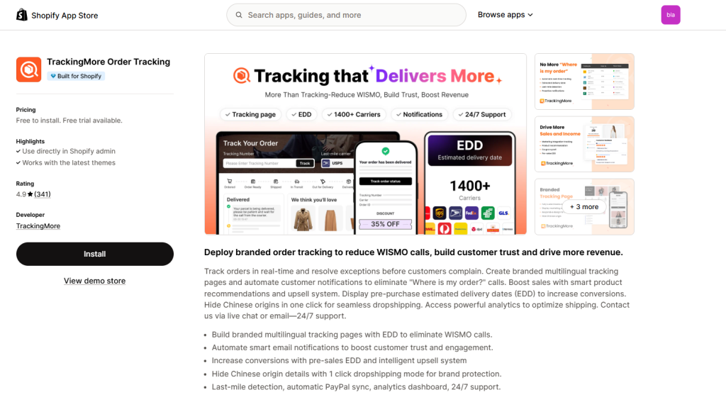 TrackingMore Order Tracking