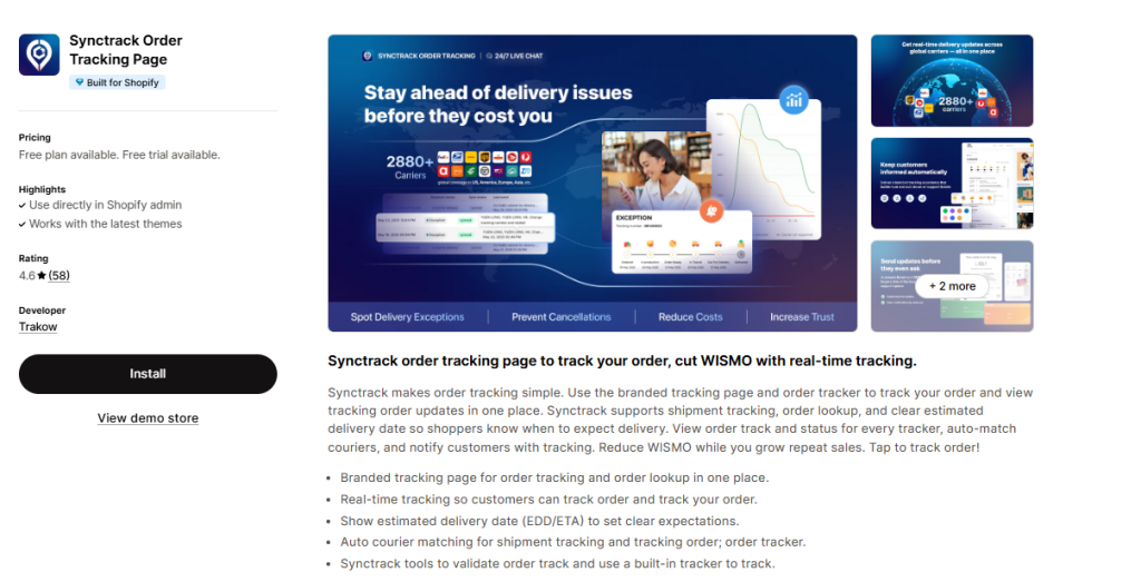 synctrack order tracking