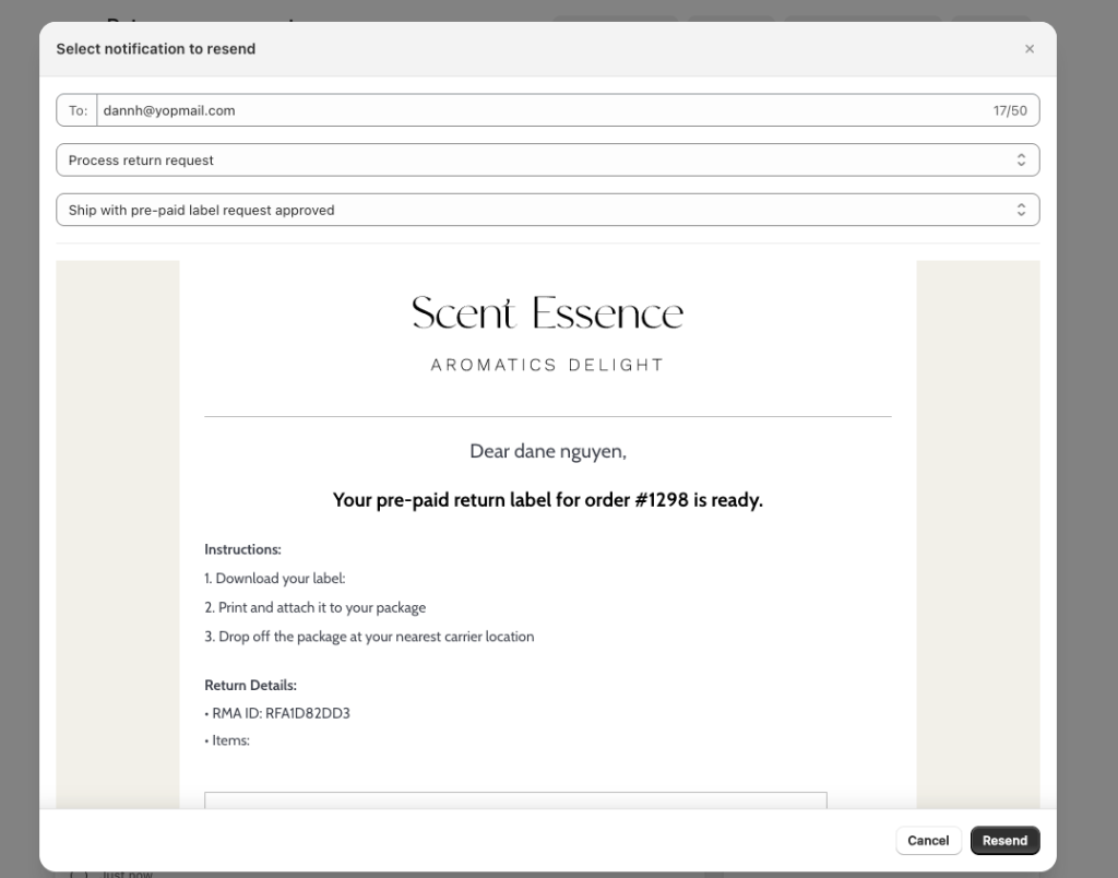 Preview and choose the Notification types