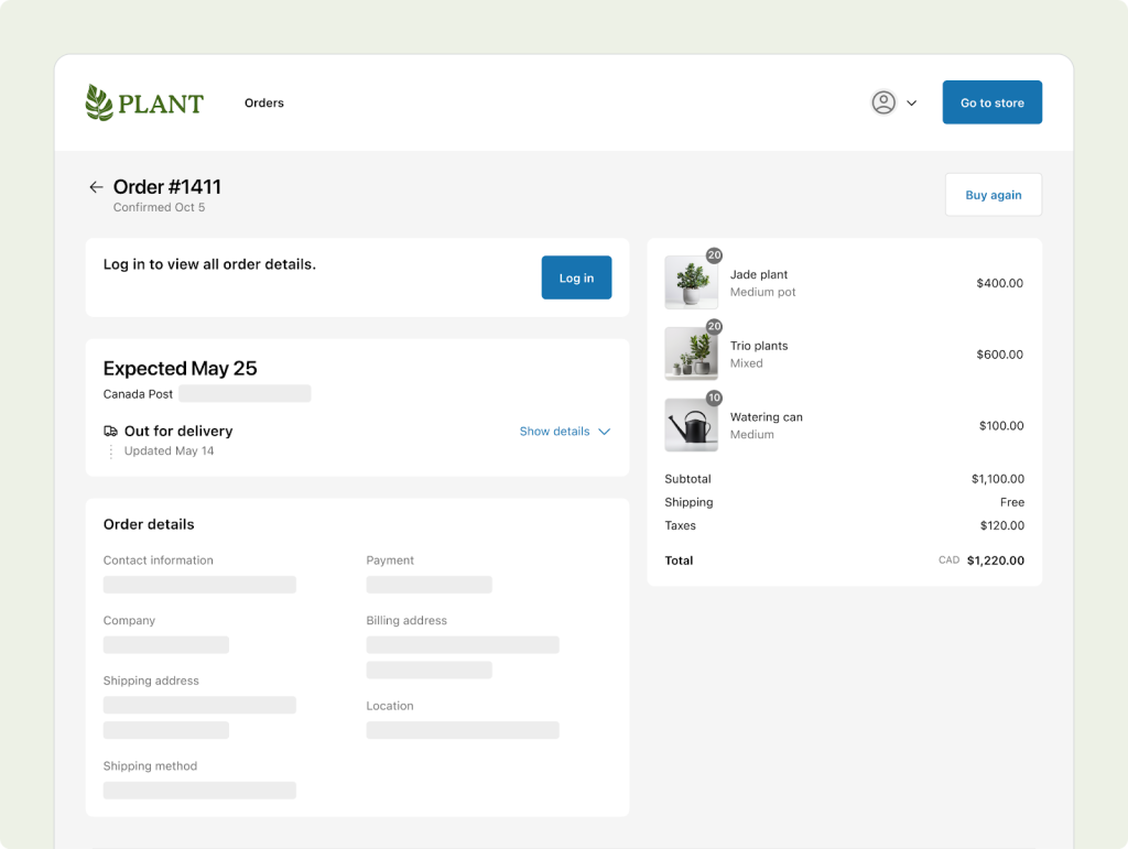 Shopify Order Tracking Page