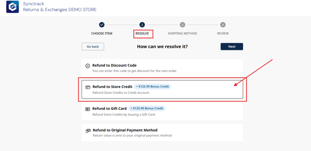 Synctrack Returns Refund to Store Credit