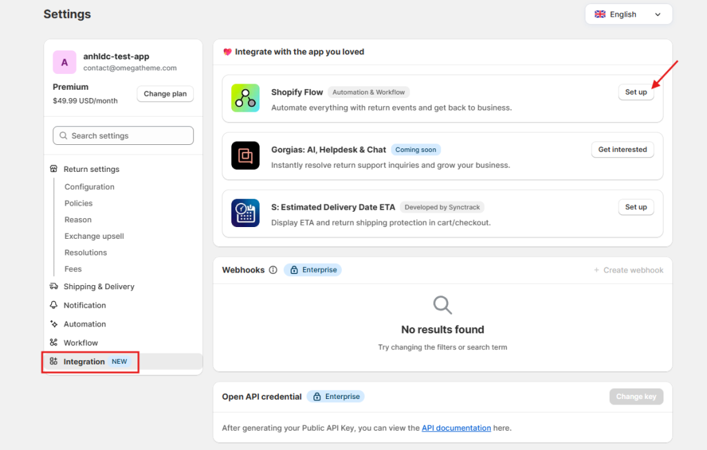 Enable Shopify Flow in Synctrack Returns & Exchanges