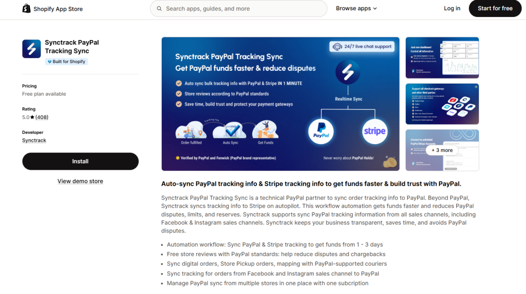 synctrack paypal tracking sync