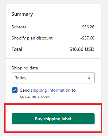 Buy the shopify return label directly