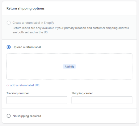 Upload a Return Label in Shopify