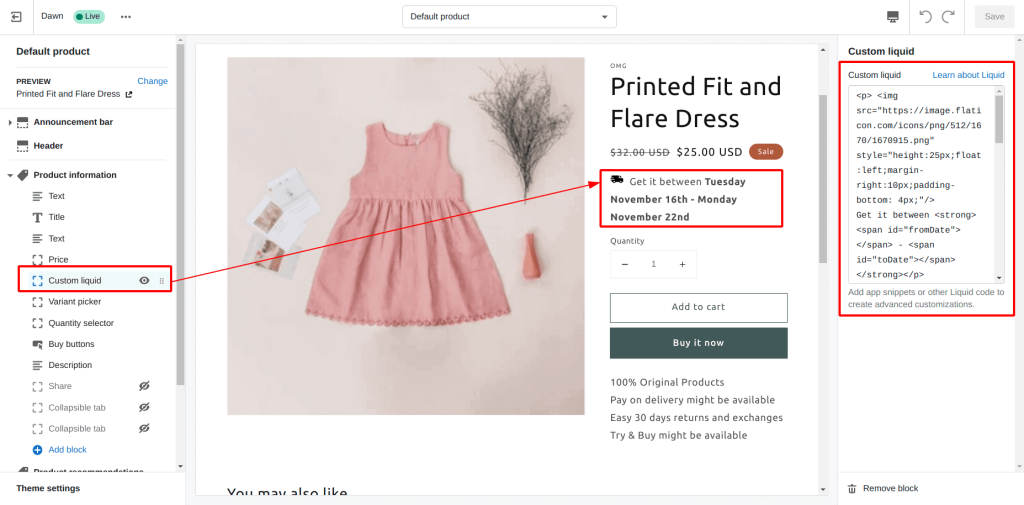 Add Shopify EDD to Your Product Page with Code