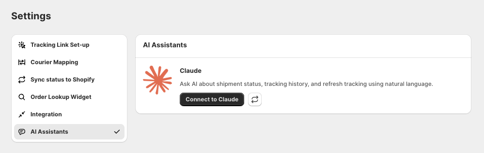 Connect Claude - Synctrack Order Tracking