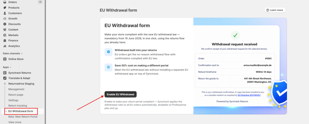 EU Withdrawal form