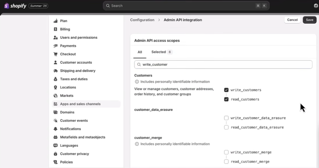Set Your API Scopes