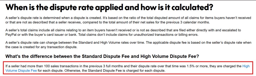 paypal Dispute Fee