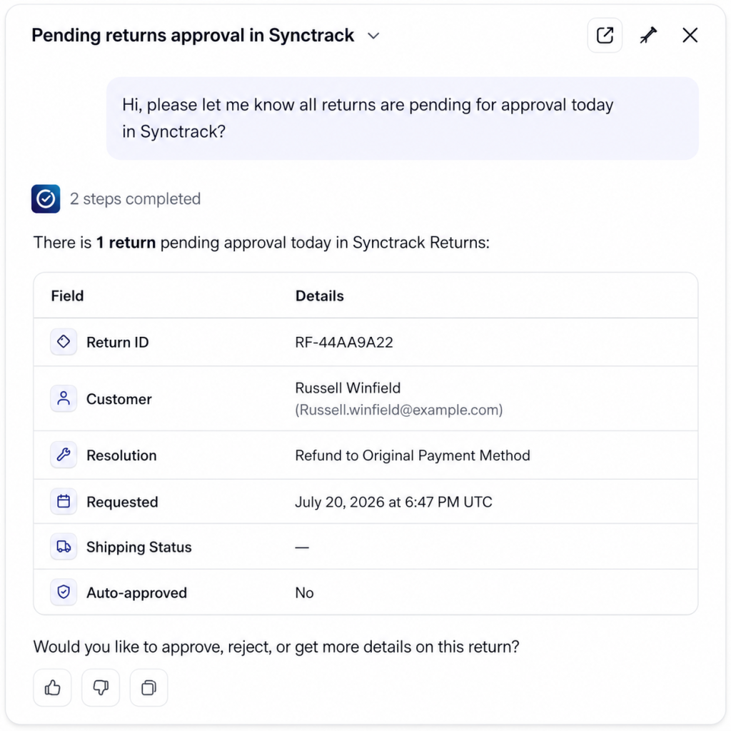 Shopify Sidekick in Return