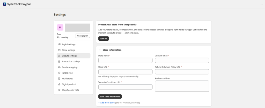 Step 2 - Add your store information
