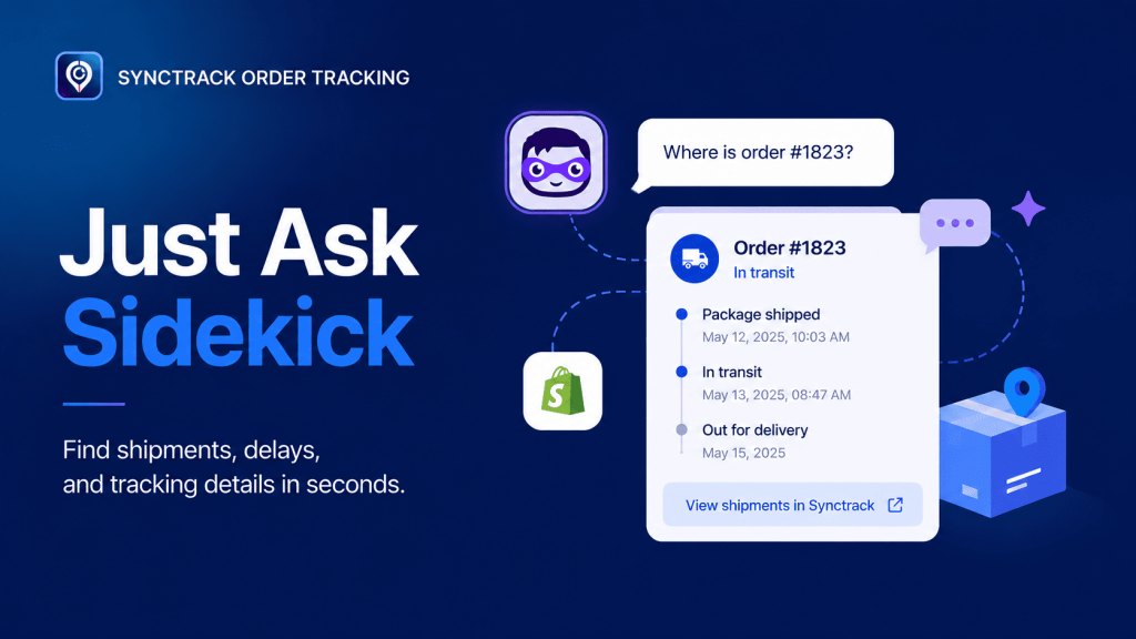 Synctrack Order Tracking integrates with Shopify Sidekick