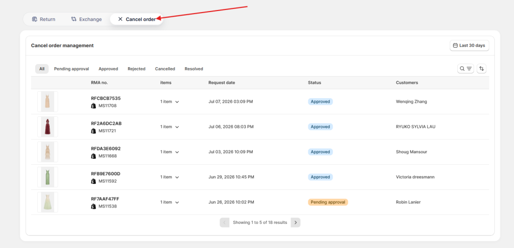 Synctrack Returns - cancellation window