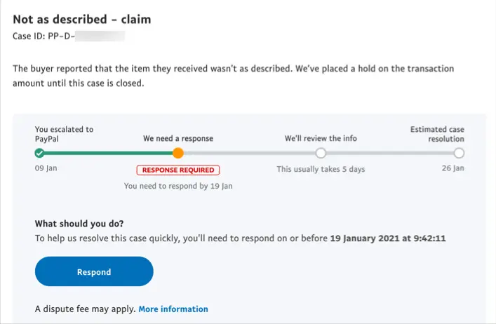 What Item Not as Described Means to PayPal
