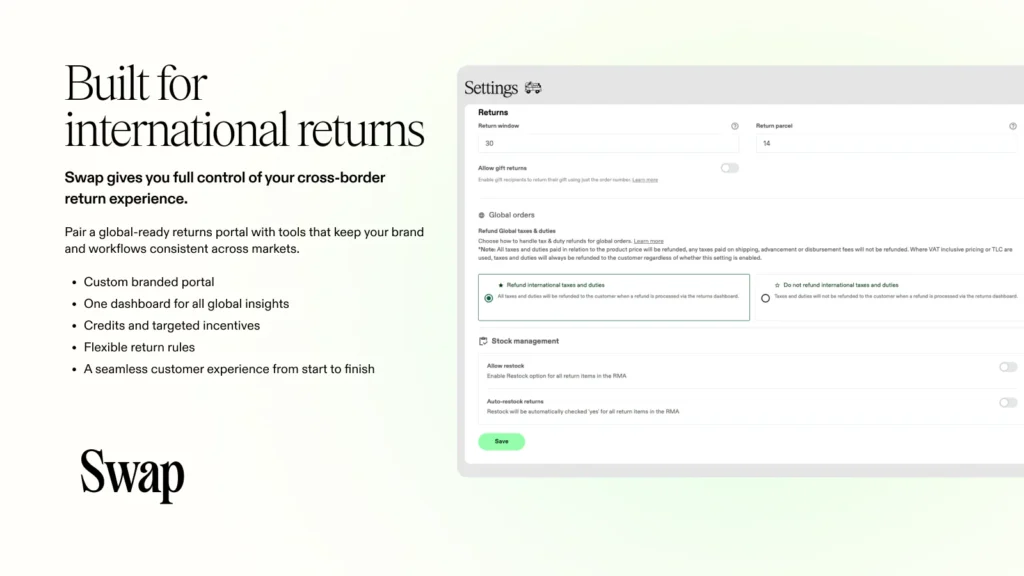 swap return option