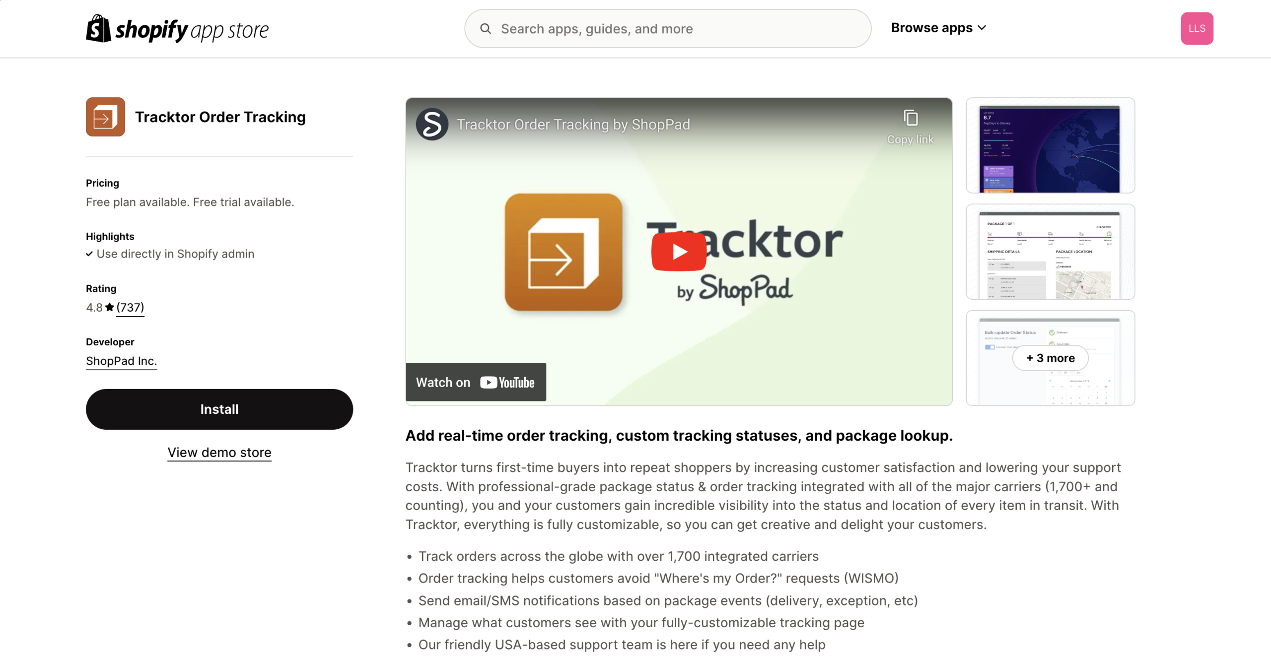 Tracktor a best order tracking app shopify